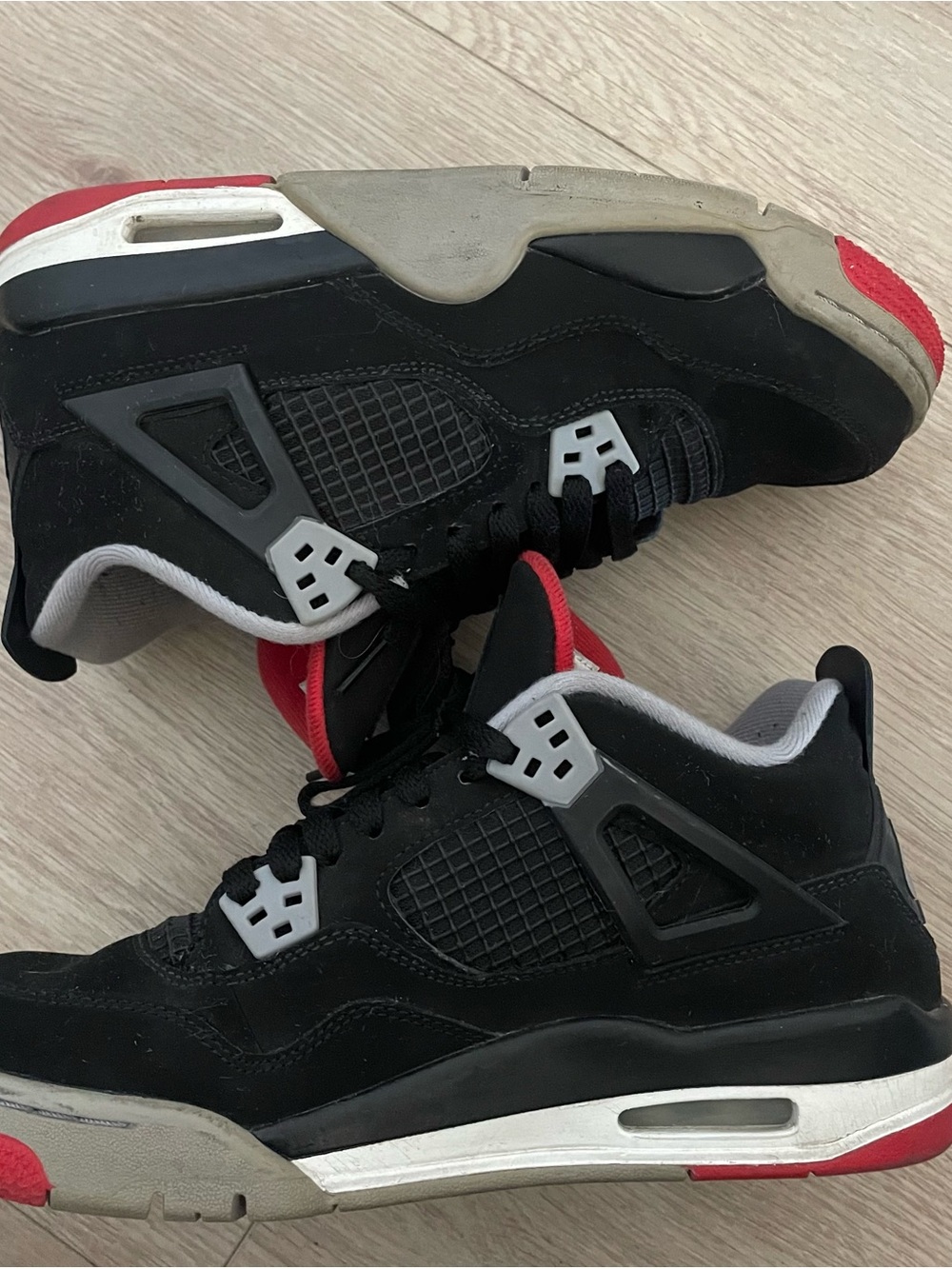 Jordan 4 flight Black and Red Retro Sneakers